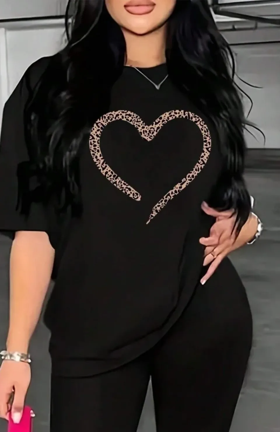 Baskılı Kadın T-shirt - Siyah