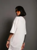 Kadın 24/1 Düz A Kalite Oversize T-shirt - Beyaz