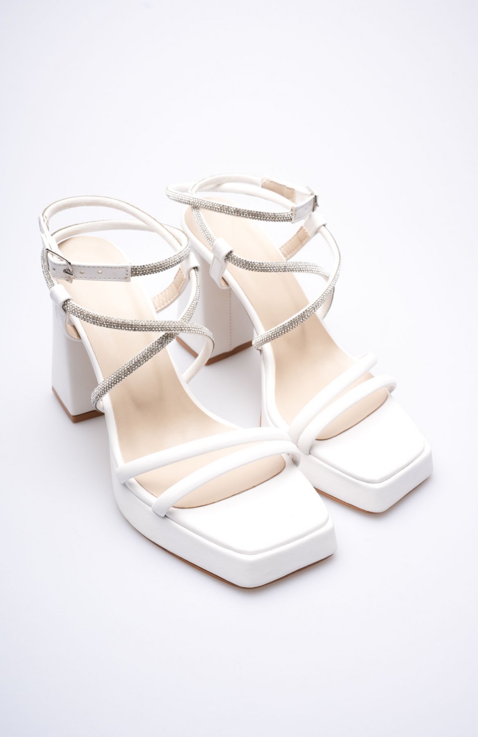 Kadın Beyaz Topuklu Sandalet TR12MY02B Somersan Giyim | Kadın, Erkek ve Çocuk Moda