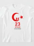 23 Nisan Çocuk Bayramı Baskılı Özel T-shirt - Beyaz Somersan Giyim | Kadın, Erkek ve Çocuk Moda
