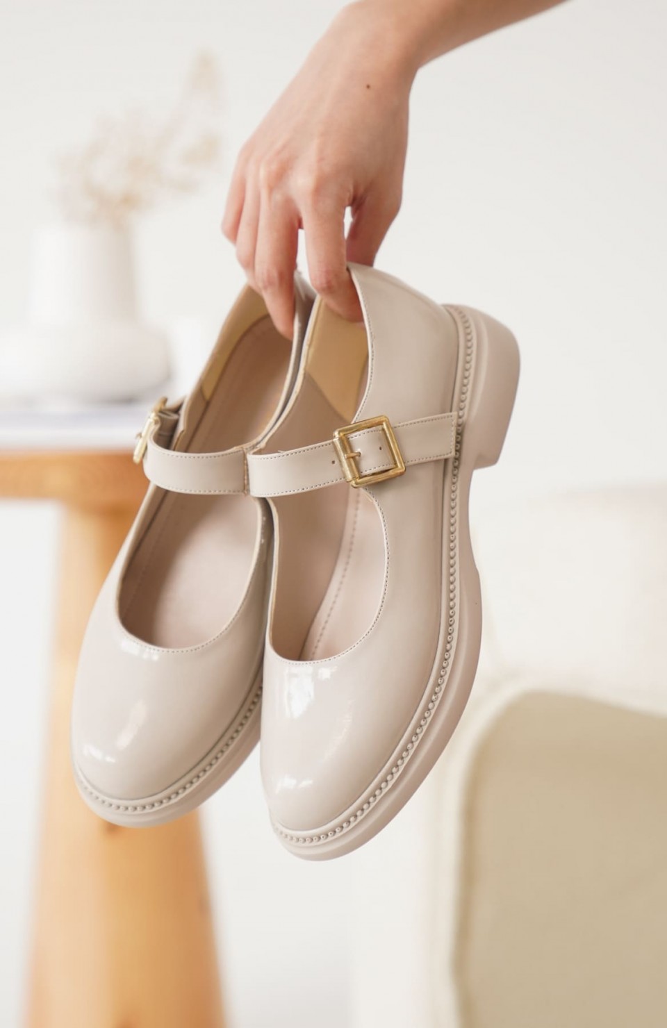 Bej Rugan Toka Detaylı Mary Jane Ayakkabı TR09MS01B Somersan Giyim | Kadın, Erkek ve Çocuk Moda