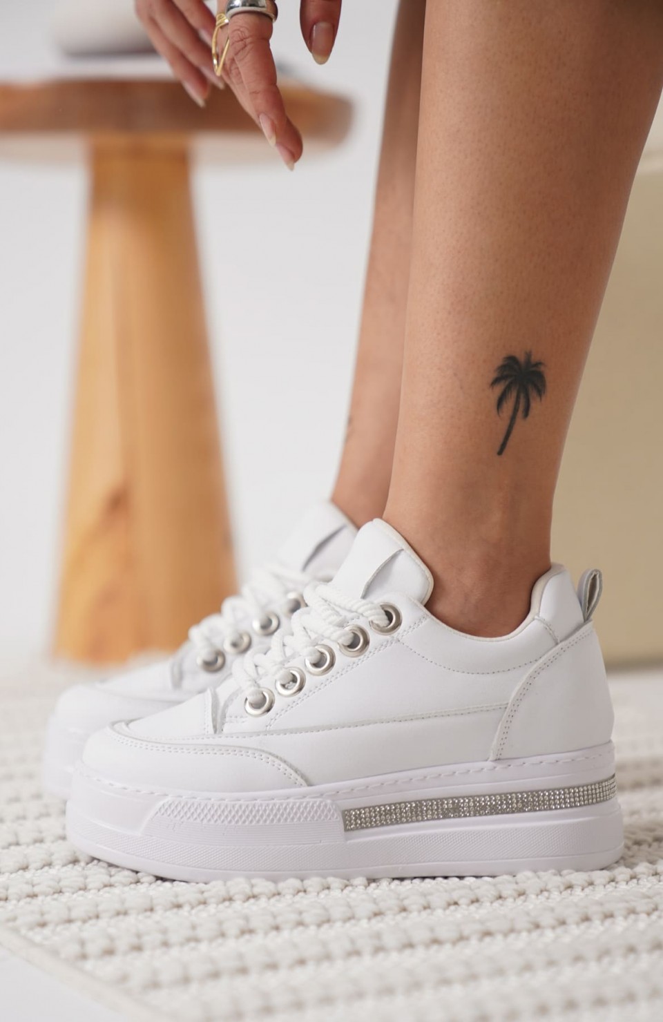 Beyaz Kadın Gizli Topuklu Sneaker TR04MS01B Somersan Giyim | Kadın, Erkek ve Çocuk Moda