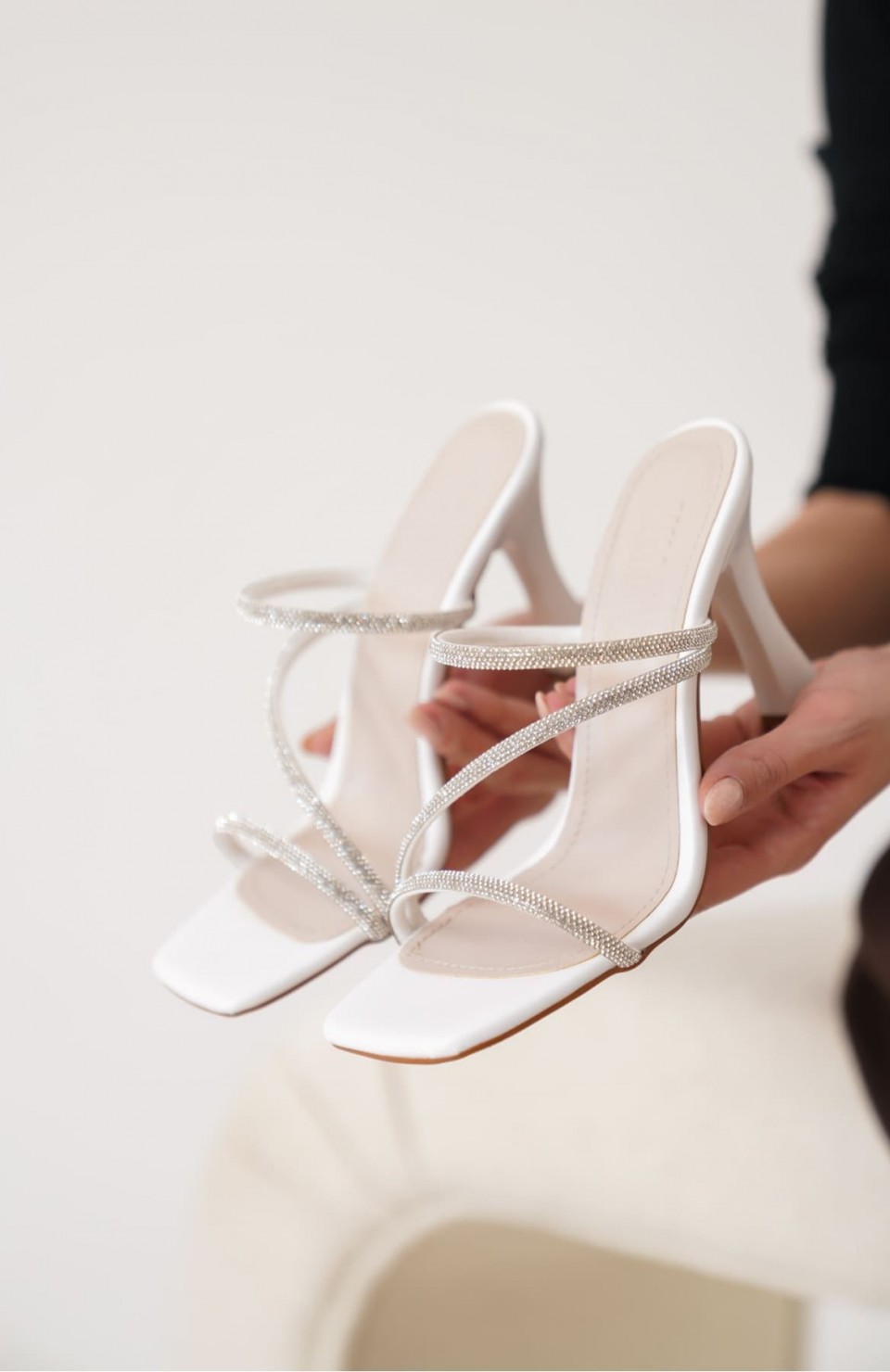Beyaz Kadın Taşlı Topuklu Terlik TR20MY04B Somersan Giyim | Kadın, Erkek ve Çocuk Moda
