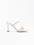 Beyaz Taşlı İnce Bantlı Kadın Topuklu Terlik TR20MY01B Somersan Giyim | Kadın, Erkek ve Çocuk Moda