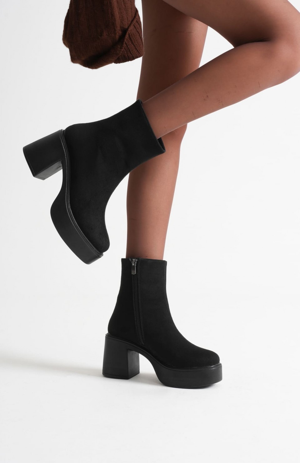 Kadın Siyah Süet Topuklu Bot TR08MK13D Somersan Giyim | Kadın, Erkek ve Çocuk Moda