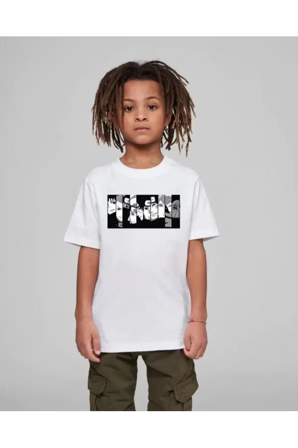 Çocuk Unisex Baskılı T-Shirt - Beyaz