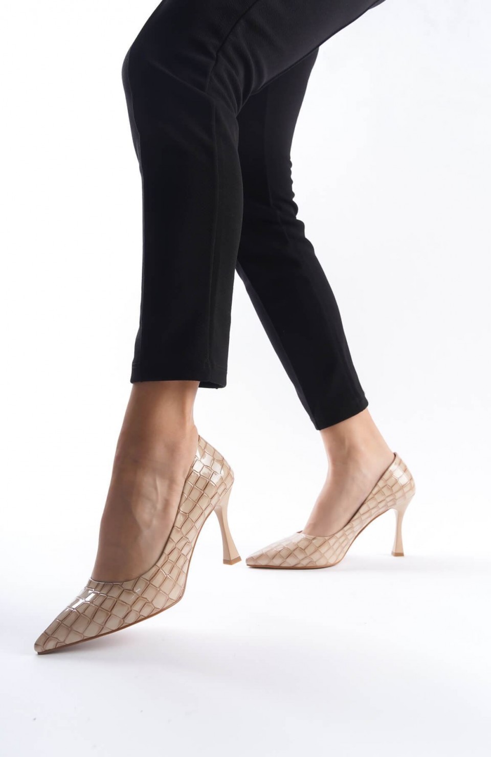 Kadın Nude Kroko Rugan Stiletto TR08MS10D Somersan Giyim | Kadın, Erkek ve Çocuk Moda