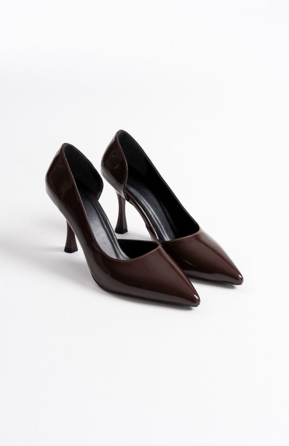 Kadın Acı Kahve Rugan Topuklu Ayakkabı TR08MS45M Somersan Giyim | Kadın, Erkek ve Çocuk Moda
