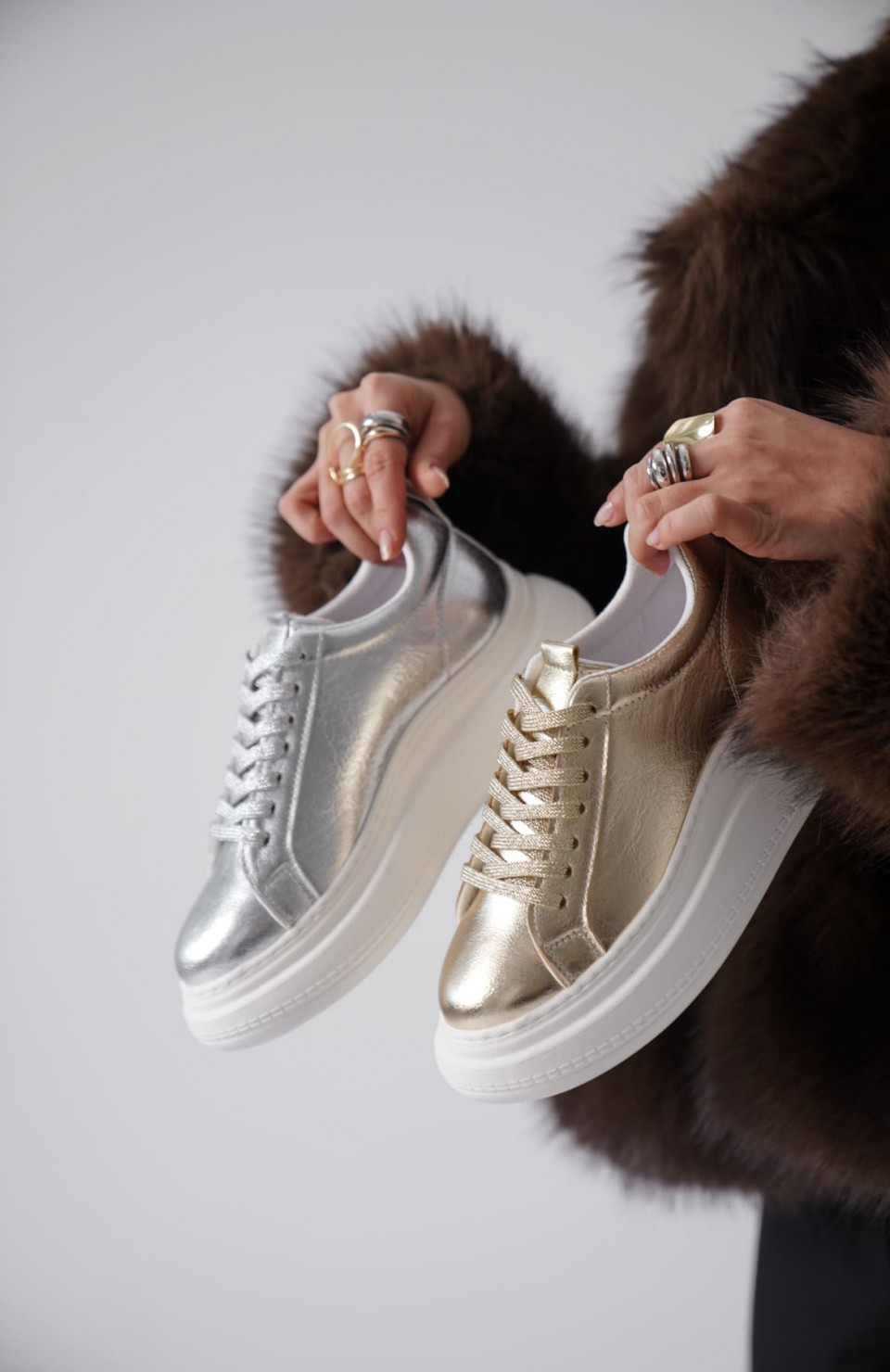 Gümüş Kadın Sneaker TR01MS05B Somersan Giyim | Kadın, Erkek ve Çocuk Moda