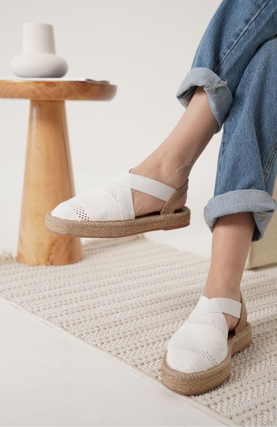 Kadın Beyaz Espadril Ayakkabı TR19MY01B Somersan Giyim | Kadın, Erkek ve Çocuk Moda