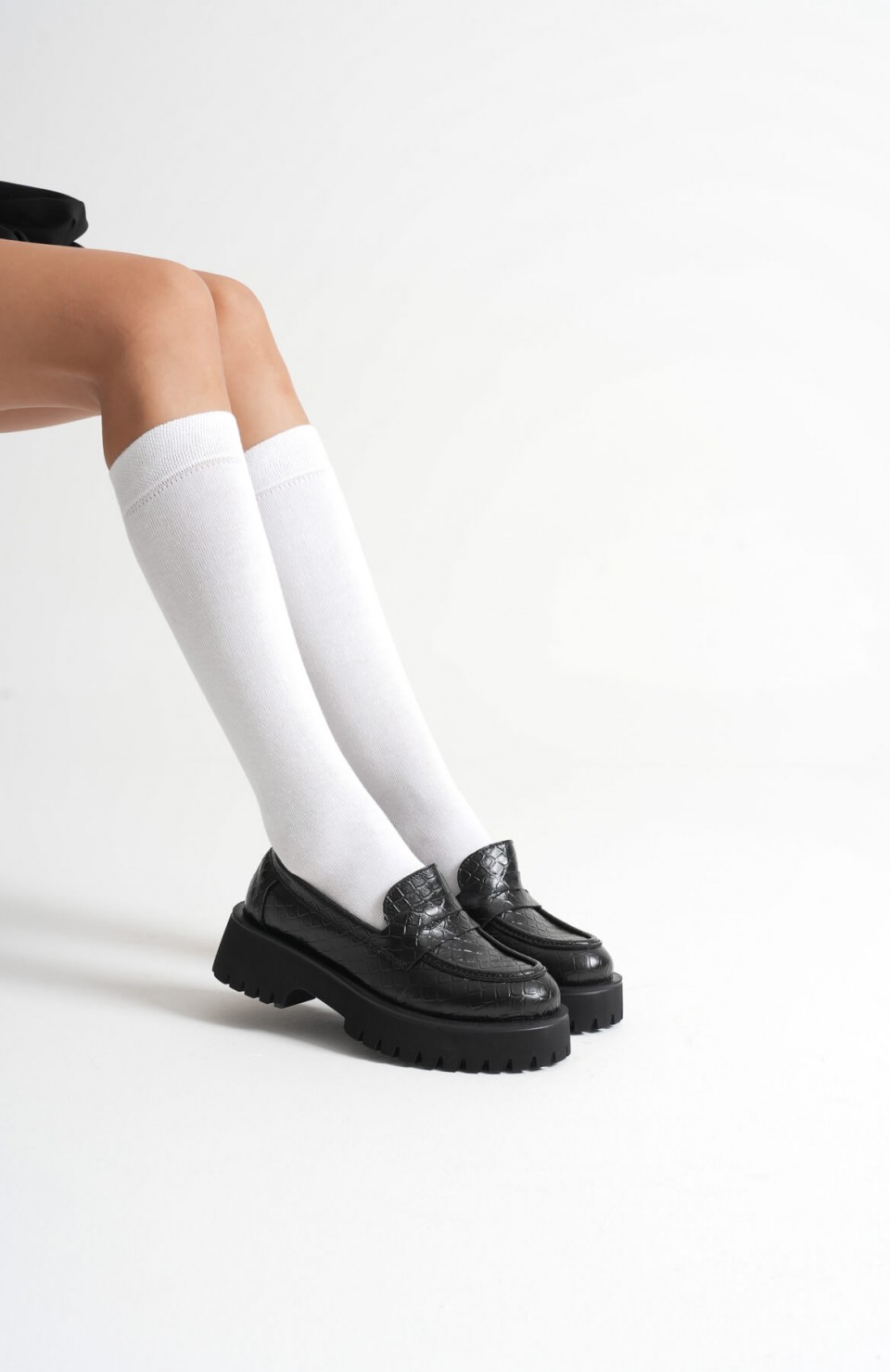 Kadın Günlük Siyah Kroko Loafer Ayakkabı TR10MS02G Somersan Giyim | Kadın, Erkek ve Çocuk Moda