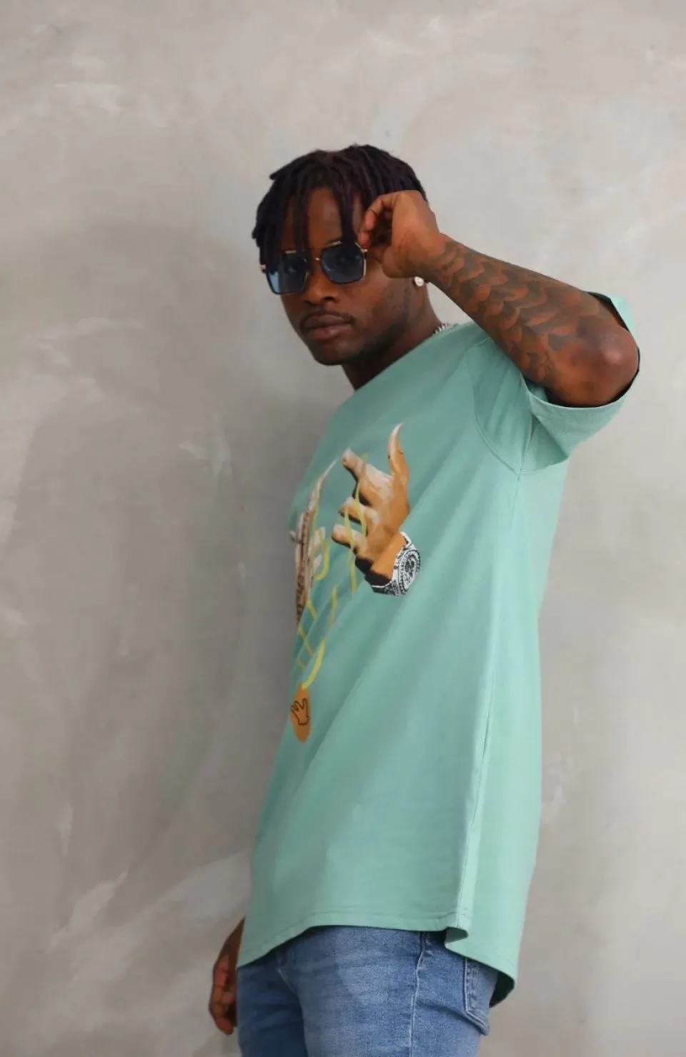 Unisex Baskılı Oversize T-Shirt - Mint Yeşili Somersan Giyim | Kadın, Erkek ve Çocuk Moda