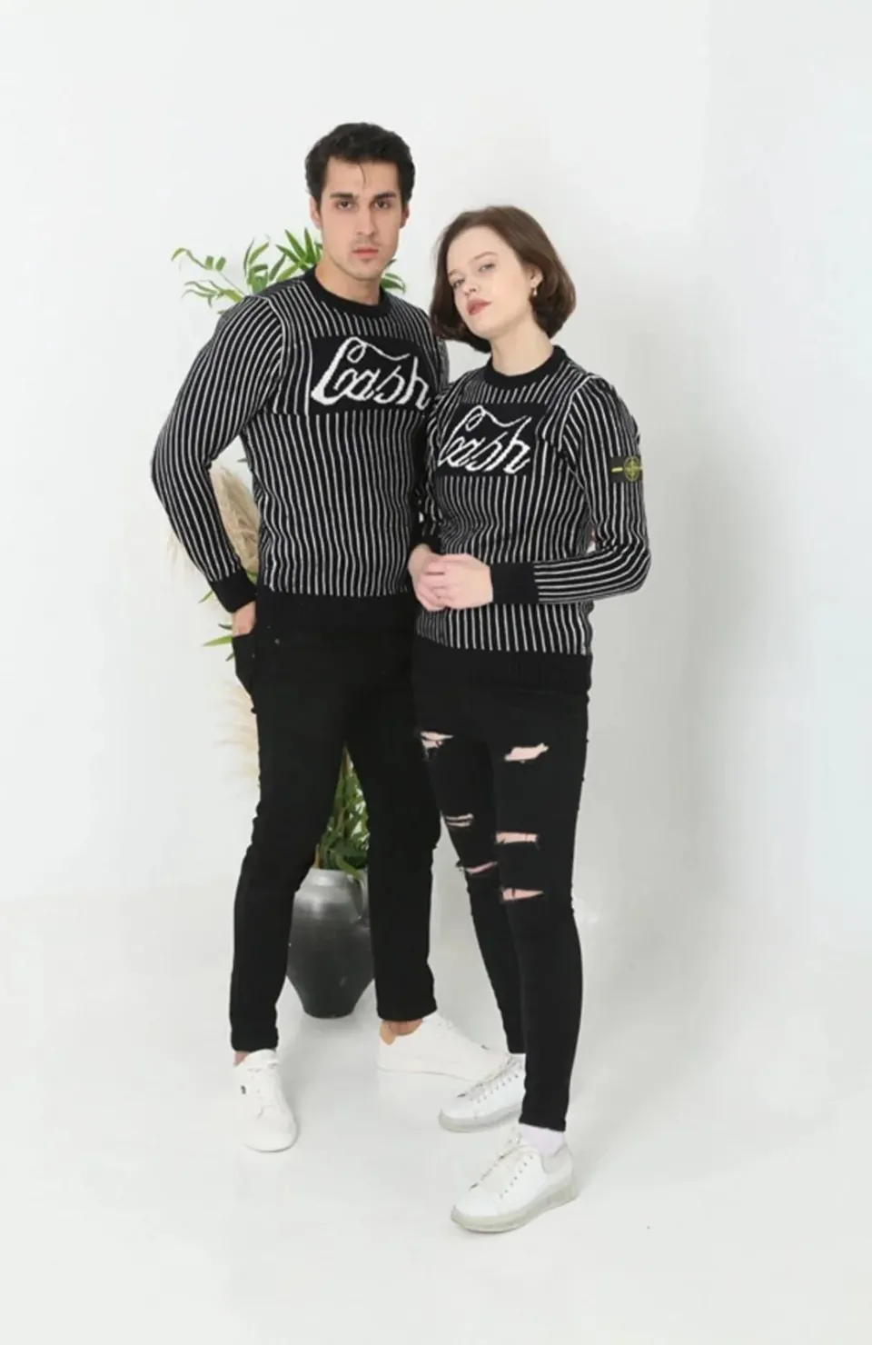 Erkek Bisiklet Yaka Yün Örmeli Triko Kazak - Siyah