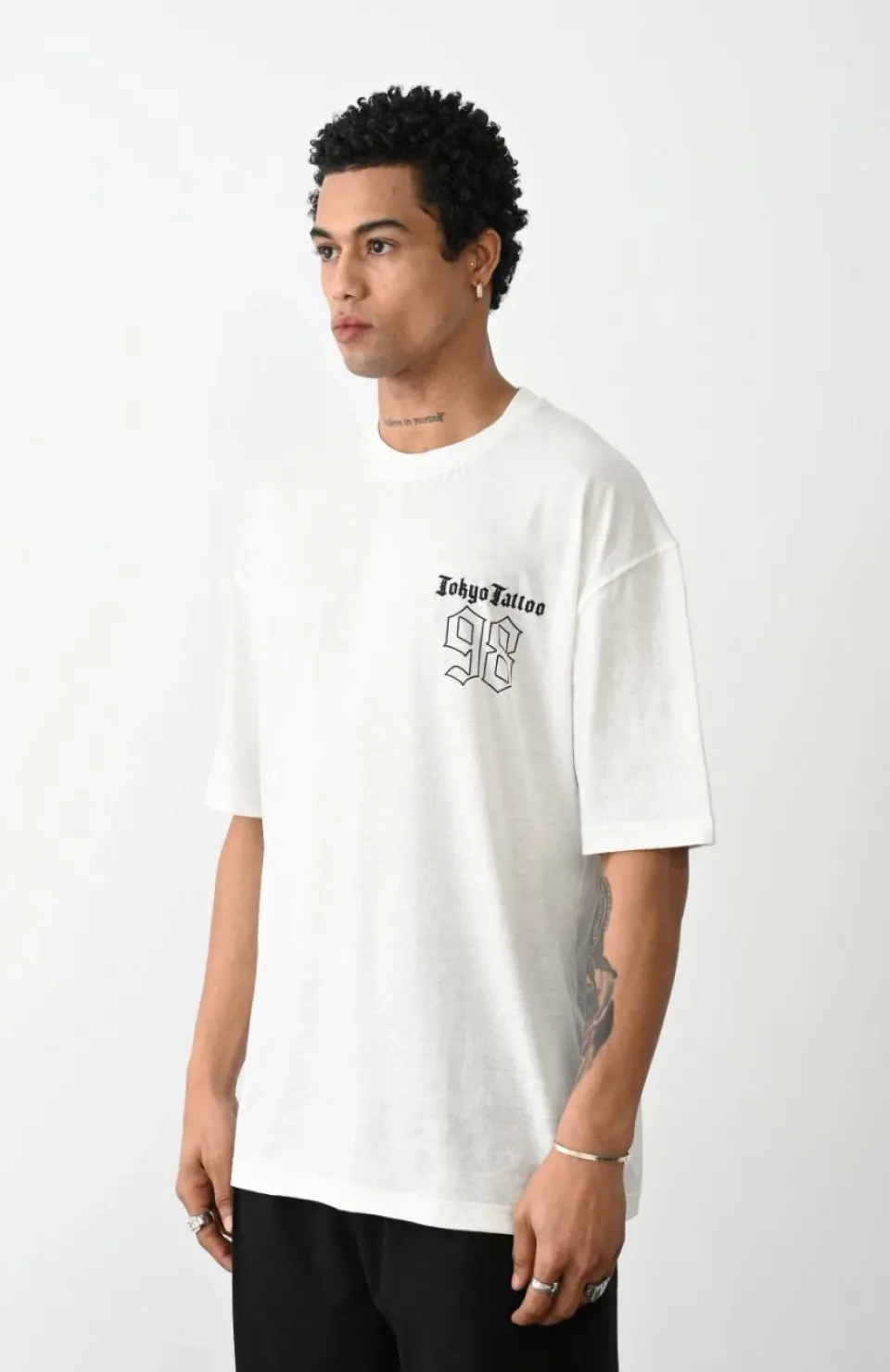 Unisex Baskılı Oversize T-Shirt - Beyaz Somersan Giyim | Kadın, Erkek ve Çocuk Moda