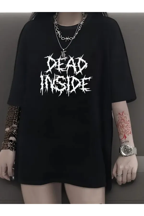 Canlı Harf Baskılı Büyük Boy Oversize Kısa Kollu Tişört - Yumuşak, Nefes Alabilir, Kadınlar için Rahat Yaz ve İlkbaharın Vazgeçilmezi - Rahat Kesim, Rahat, Şık Kadın Giysileri - Siyah