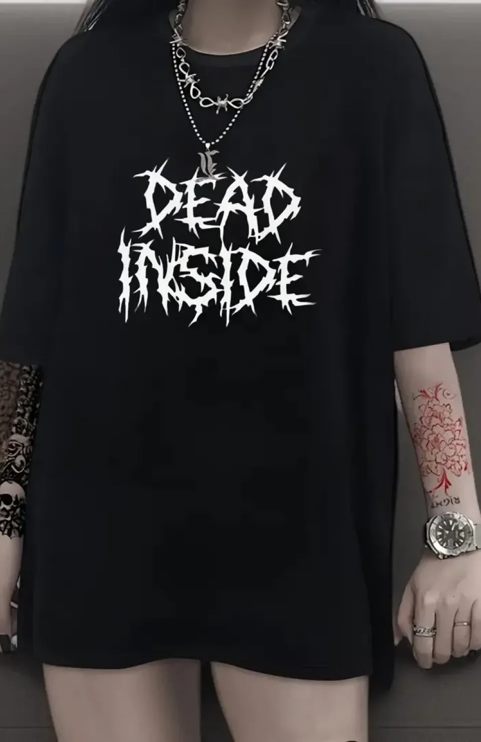 Canlı Harf Baskılı Büyük Boy Oversize Kısa Kollu Tişört - Yumuşak, Nefes Alabilir, Kadınlar için Rahat Yaz ve İlkbaharın Vazgeçilmezi - Rahat Kesim, Rahat, Şık Kadın Giysileri - Siyah