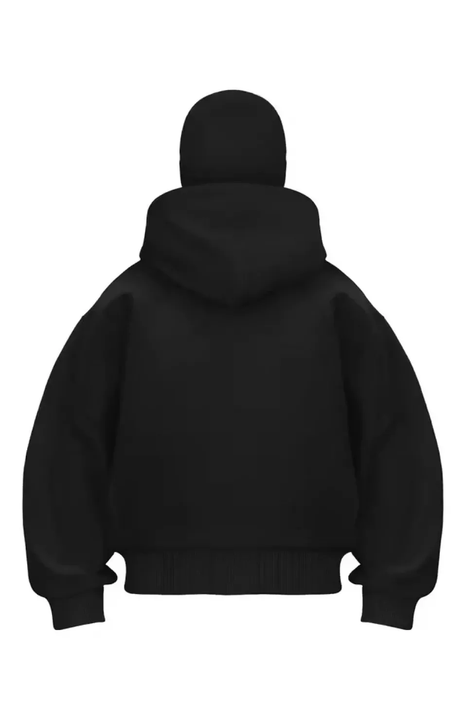 Samuray ZIP Fermuarlı Kapüşonlu SweatShirt- Siyah