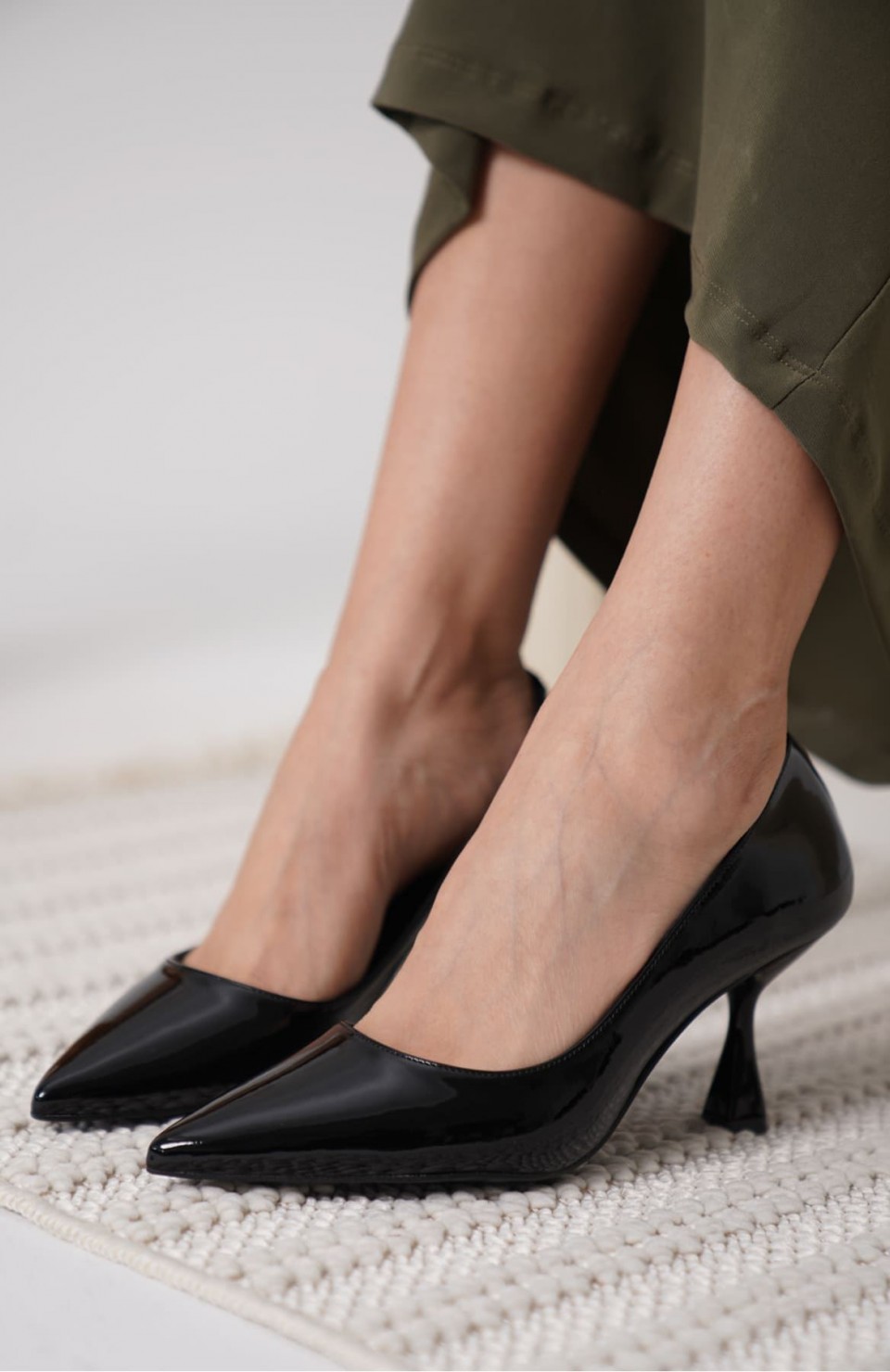 Siyah Rugan Kadın Stiletto TR18MS01A Somersan Giyim | Kadın, Erkek ve Çocuk Moda