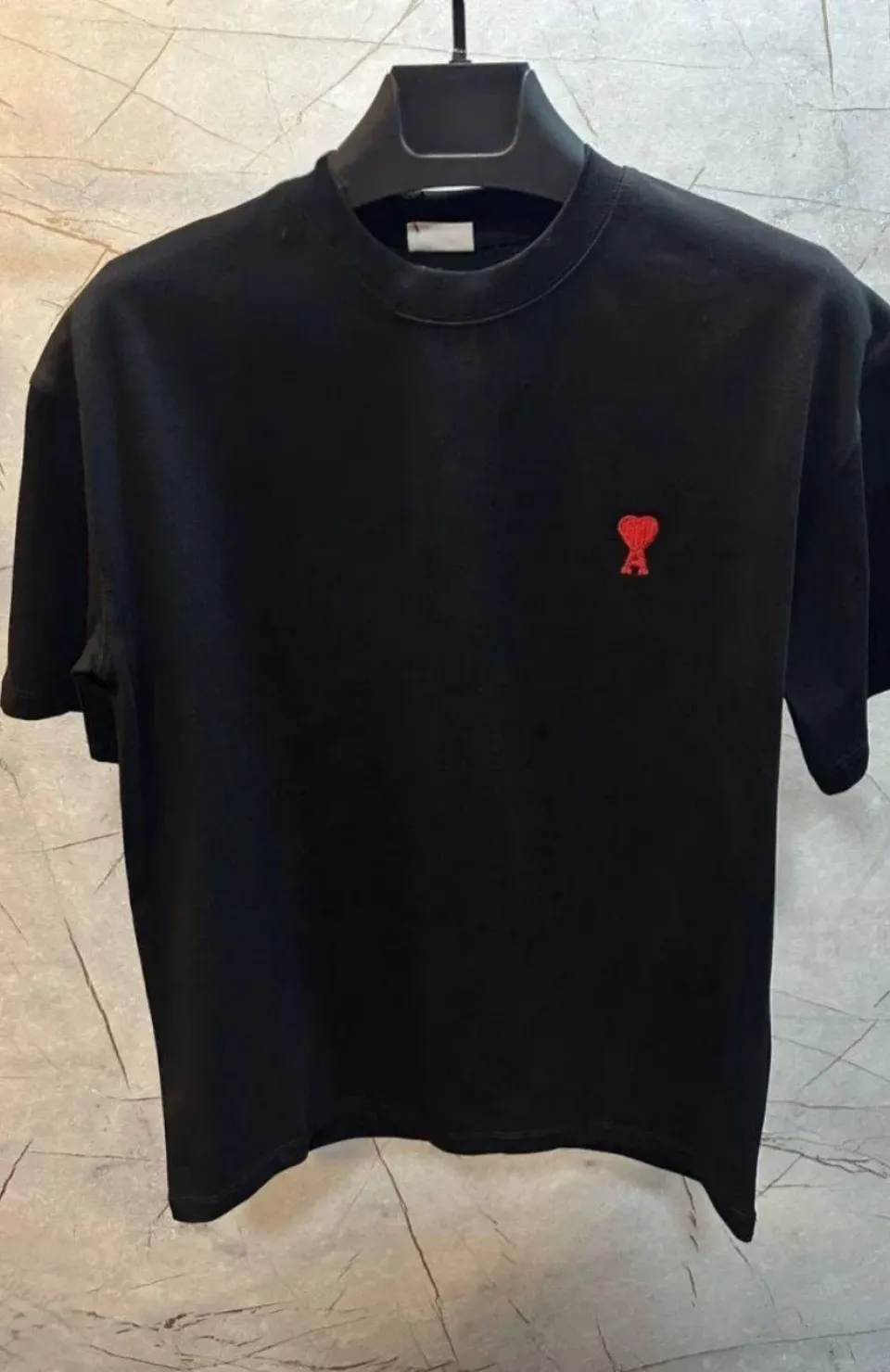 Unisex Bisiklet Yaka Baskılı Oversize T-Shirt - Siyah