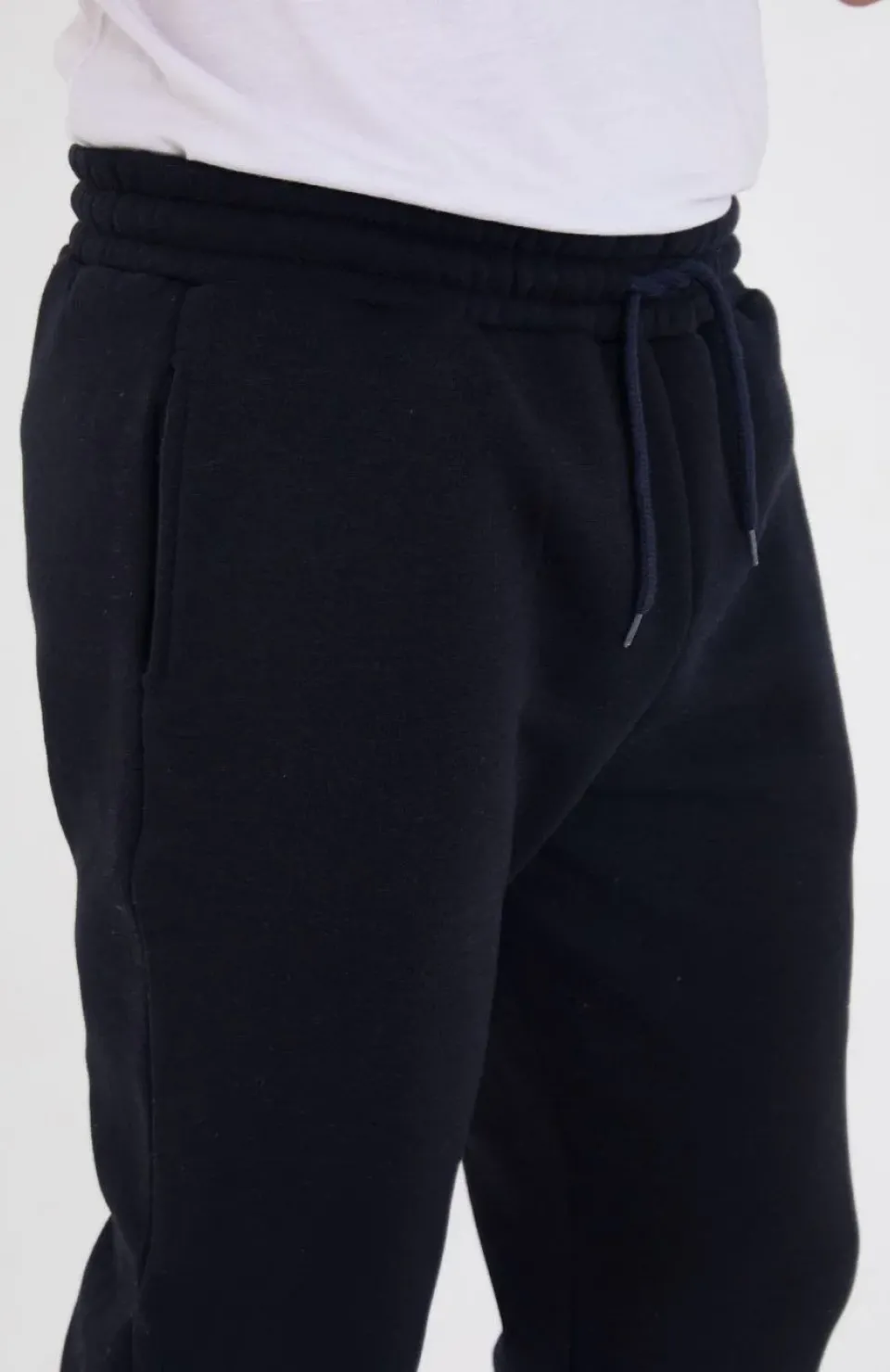 Unisex Kışlık Üç İplik Lastikli Eşofman Pantolon - Lacivert