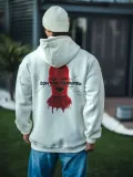 Üç İplik Kapüşonlu Baskılı Oversize SweatShirt- Beyaz Somersan Giyim | Kadın, Erkek ve Çocuk Moda