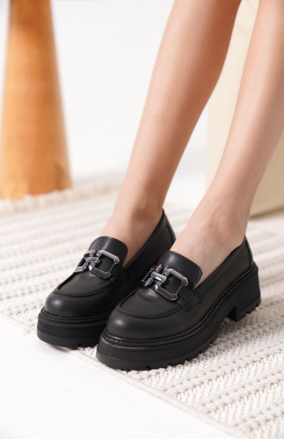 Cilt Siyah Kadın Loafer TR17MS01D Somersan Giyim | Kadın, Erkek ve Çocuk Moda