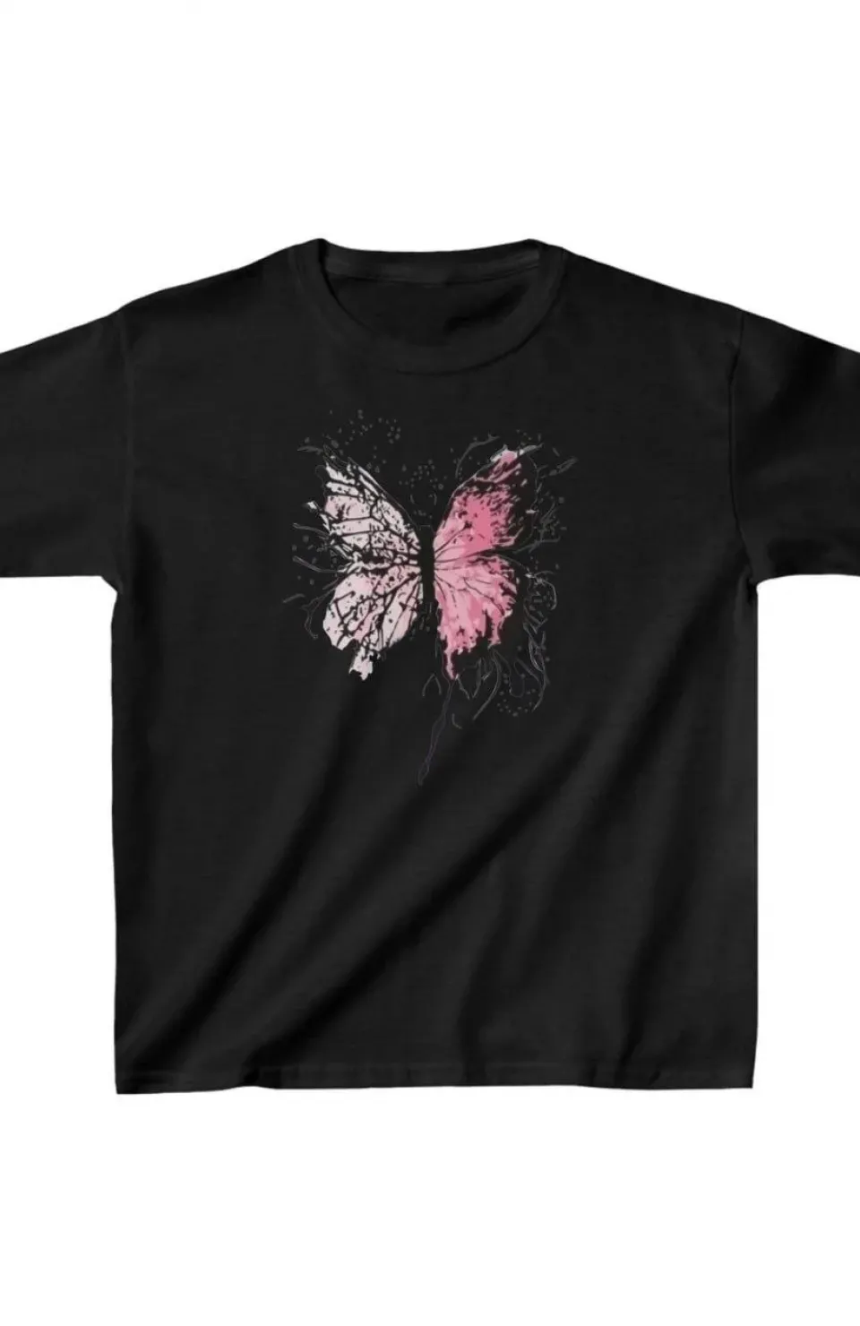 Çocuk Kız Baskılı T-Shirt - Siyah