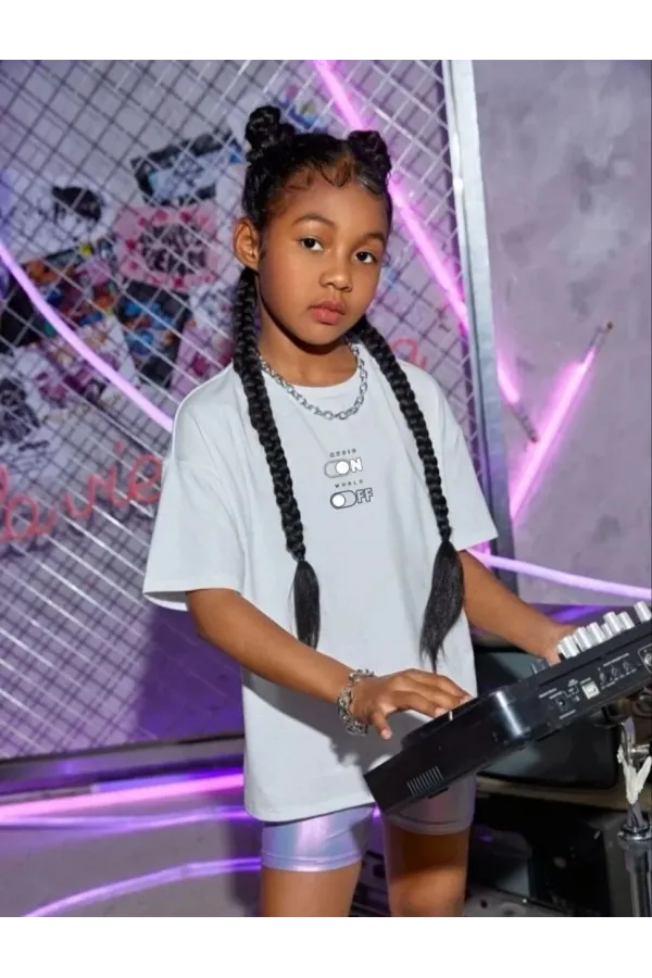 Çocuk Unisex Baskılı T-Shirt - Beyaz