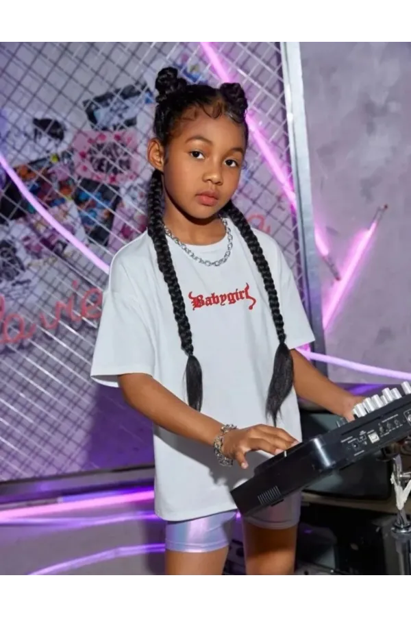 Çocuk Unisex Baskılı T-Shirt - Beyaz