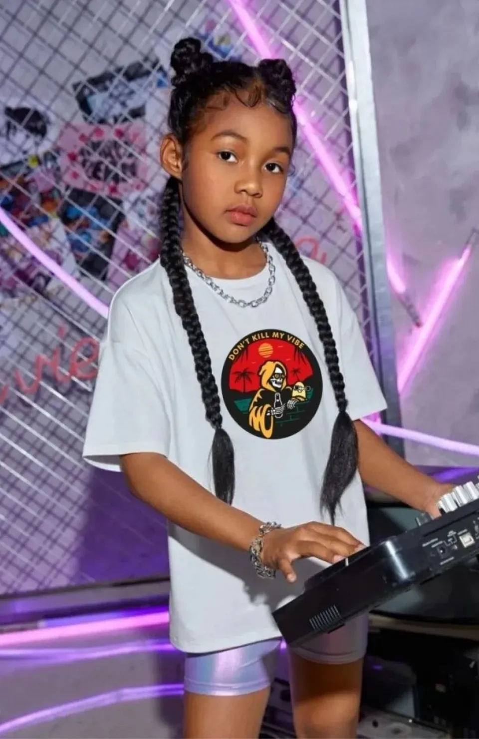 Çocuk Unisex Baskılı T-Shirt - Beyaz Somersan Giyim | Kadın, Erkek ve Çocuk Moda