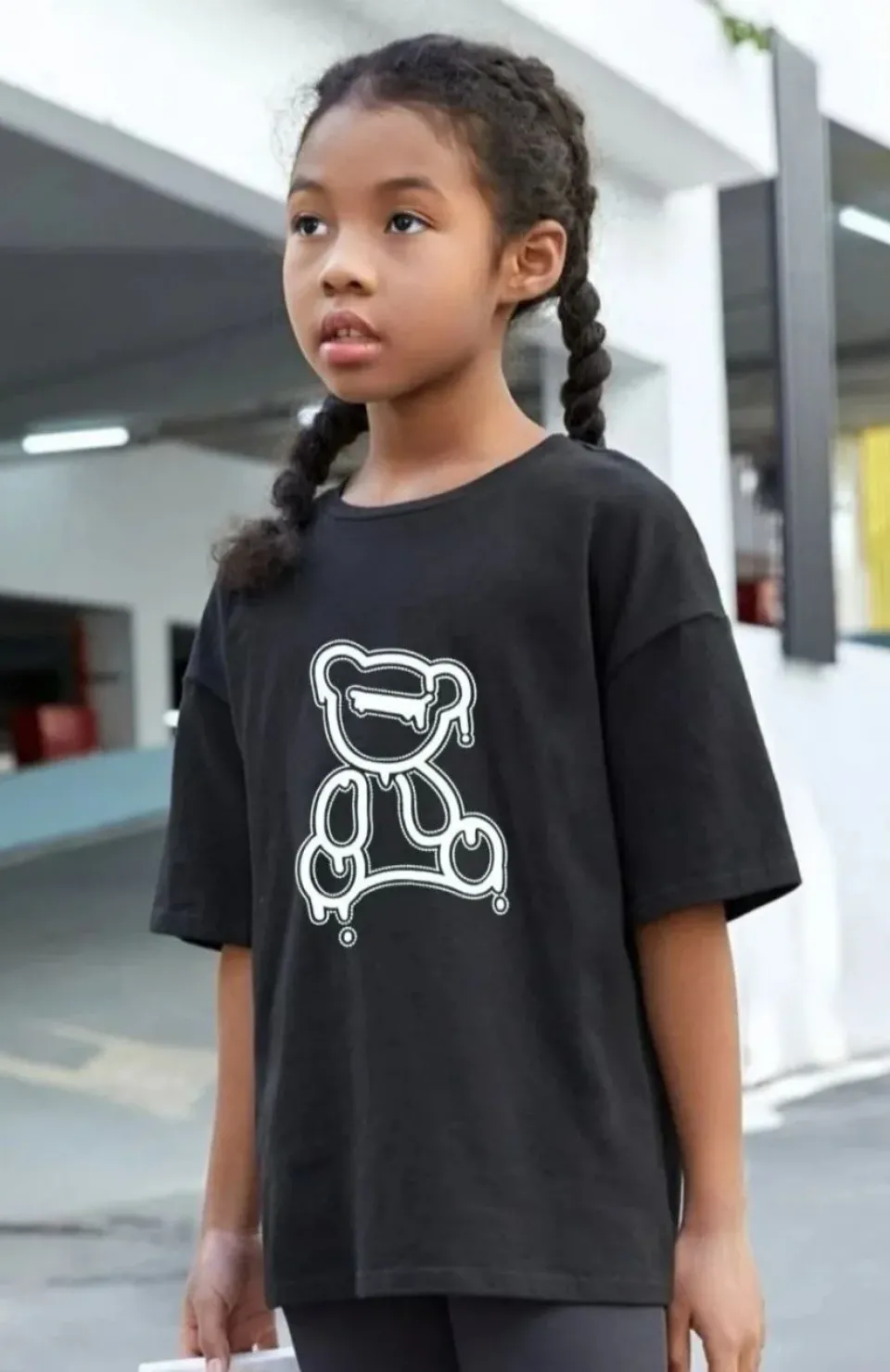 Çocuk Unisex Baskılı T-Shirt - Siyah