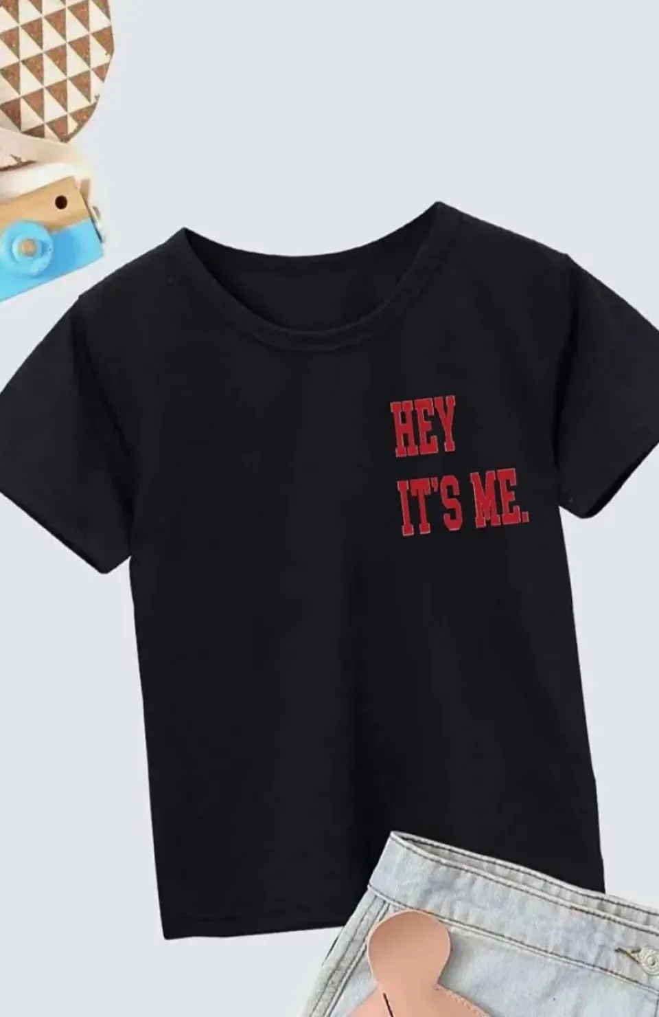 Çocuk Unisex Baskılı T-Shirt - Siyah