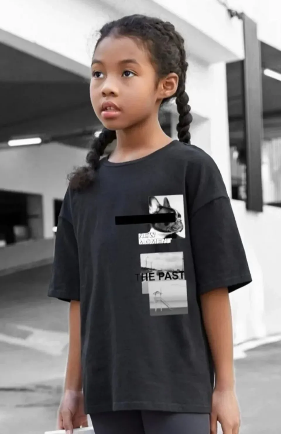 Çocuk Unisex Baskılı T-Shirt - Siyah Somersan Giyim | Kadın, Erkek ve Çocuk Moda