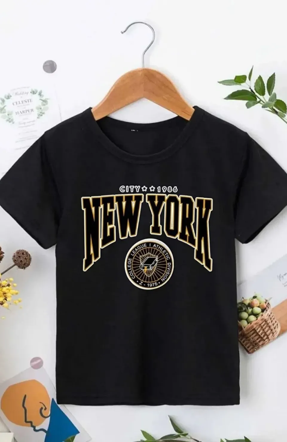 Çocuk Unisex Baskılı T-Shirt - Siyah Somersan Giyim | Kadın, Erkek ve Çocuk Moda