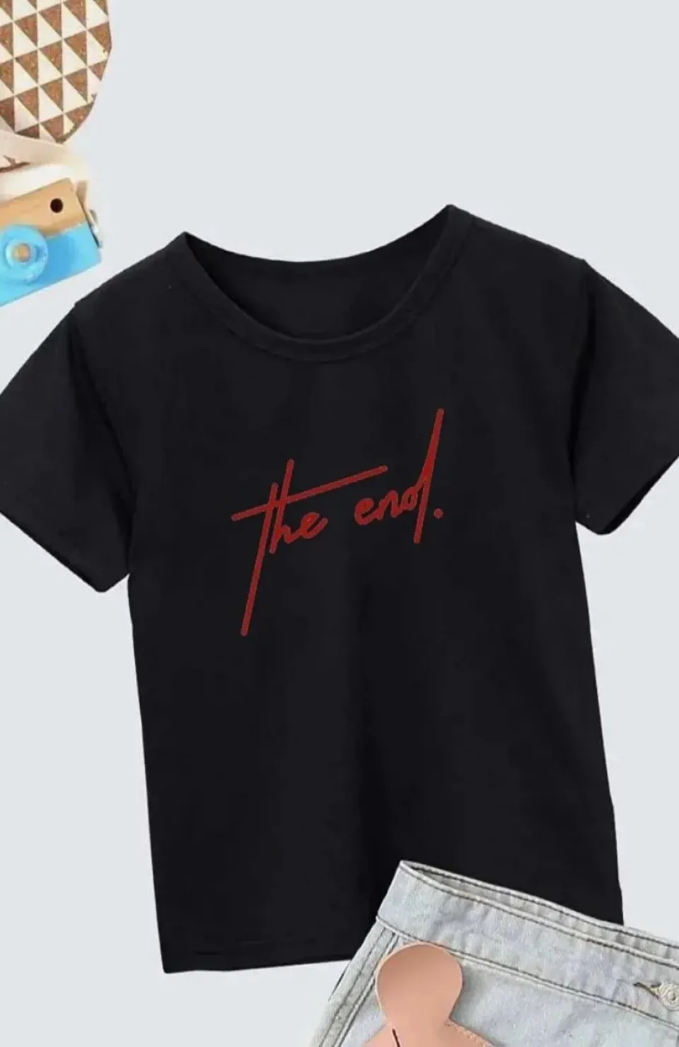 Çocuk Unisex Baskılı T-Shirt - Siyah Somersan Giyim | Kadın, Erkek ve Çocuk Moda