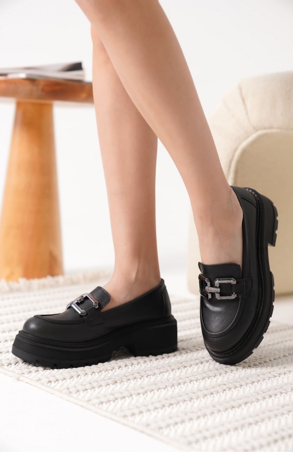 Cilt Siyah Kadın Loafer TR17MS01D Somersan Giyim | Kadın, Erkek ve Çocuk Moda