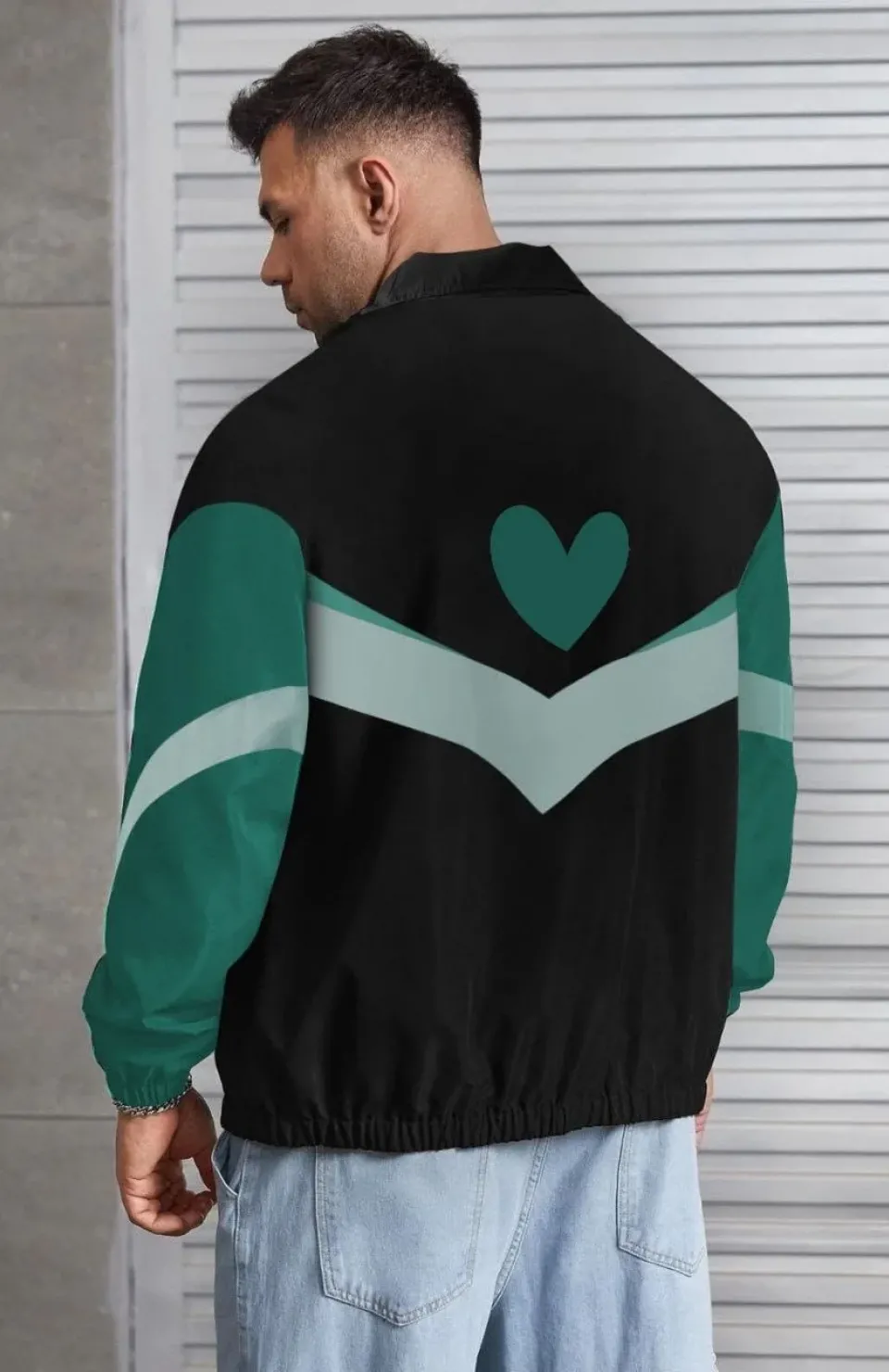 Unisex Uzun Kollu Paraşüt Kumaş Rüzgarlik - Siyah