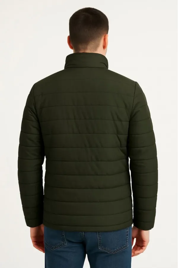 Erkek Bomber Mont Ceket – Su İtici Kumaş, Kapitone Astarlı, Fermuarlı, Kışlık - Haki