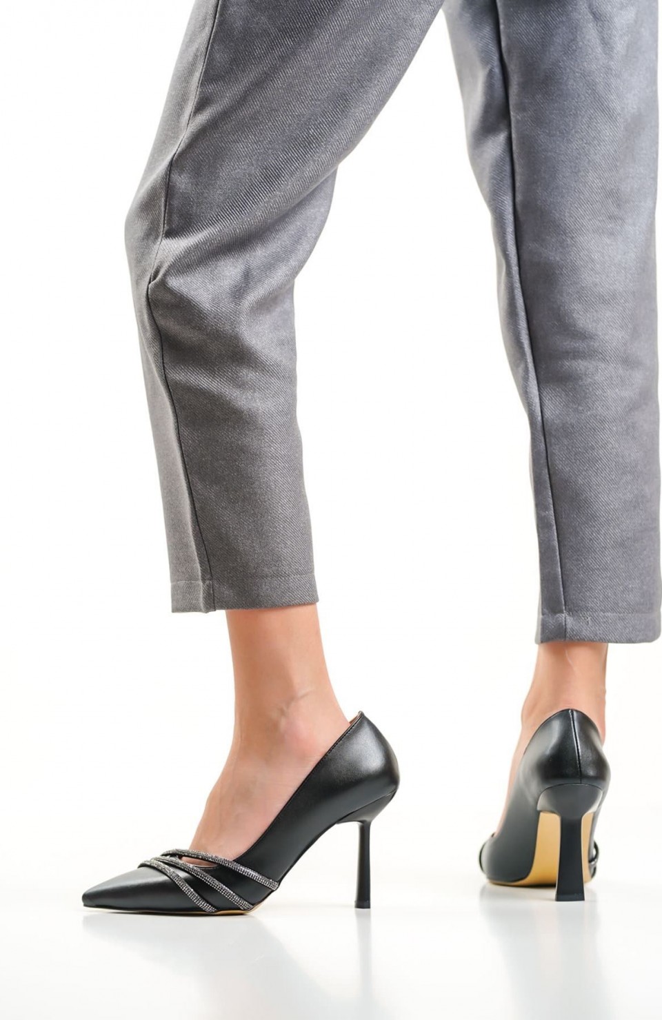 Siyah Taşlı Kadın Ayakkabı TR08MS14A Somersan Giyim | Kadın, Erkek ve Çocuk Moda