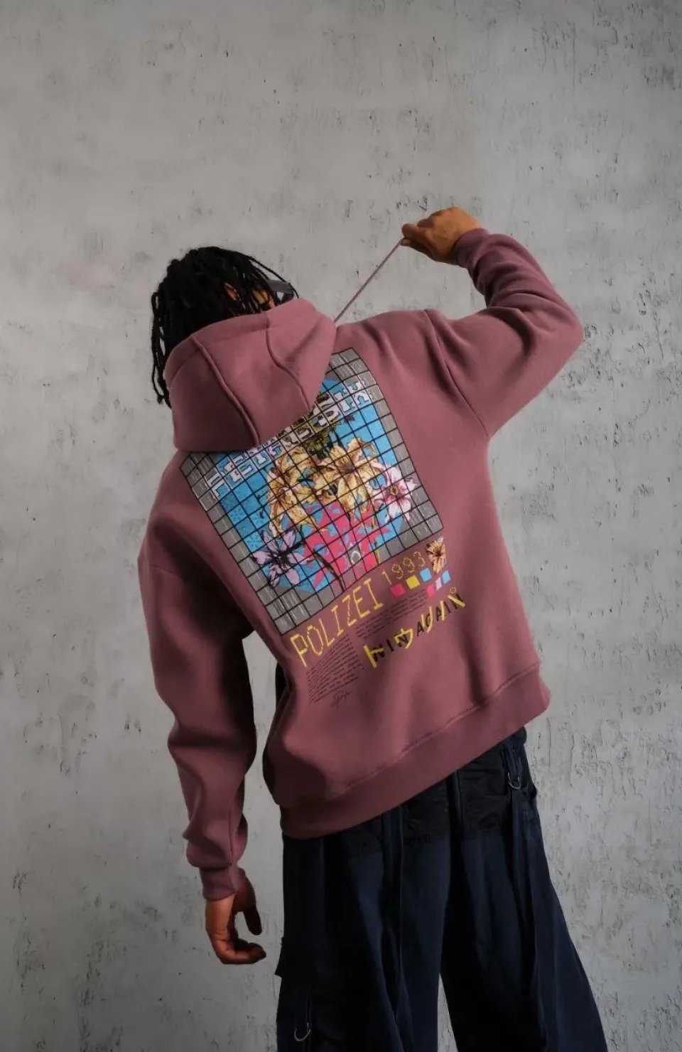 Erkek Patel Six Baskılı Kapüşonlu Sweat - Gül Kurusu Somersan Giyim | Kadın, Erkek ve Çocuk Moda