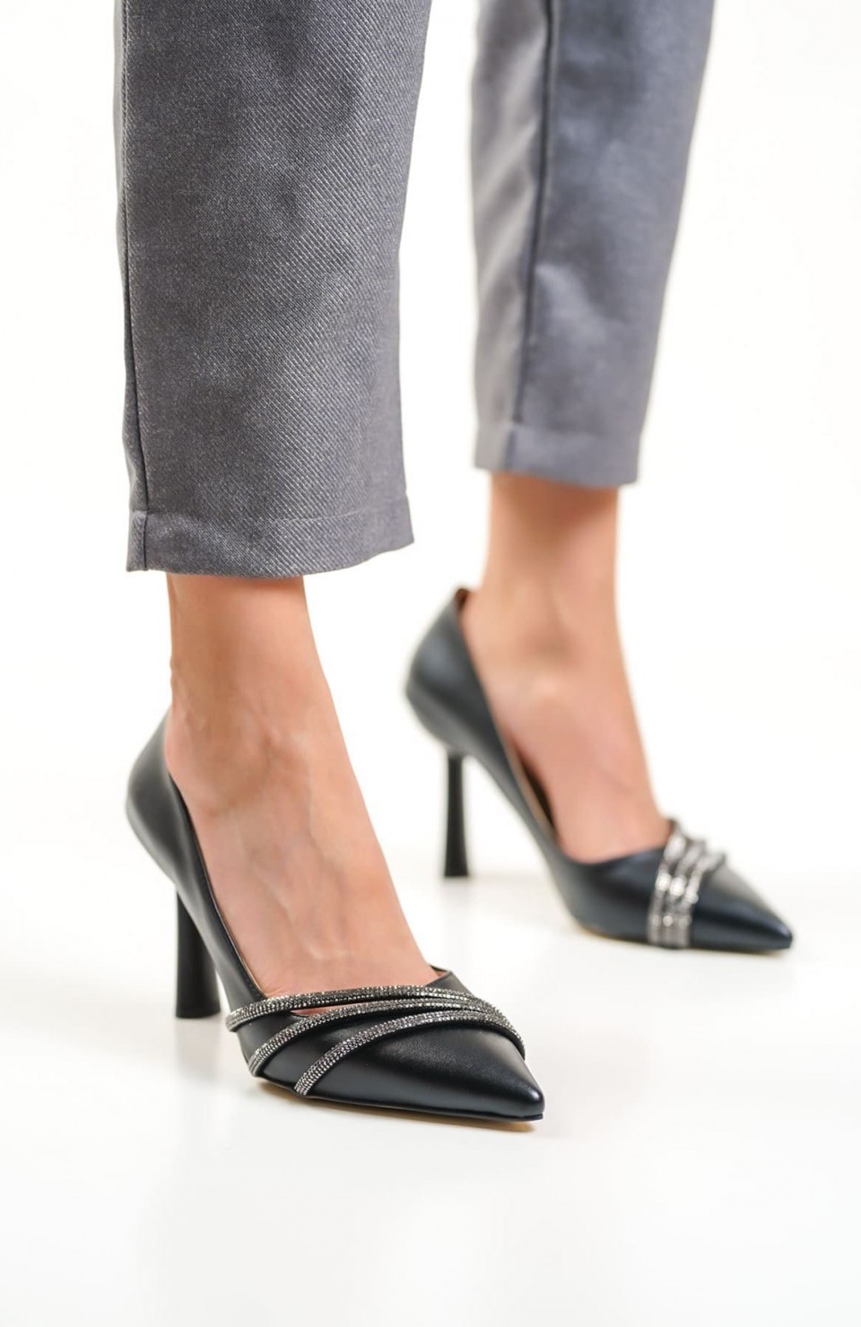 Siyah Taşlı Kadın Ayakkabı TR08MS14A Somersan Giyim | Kadın, Erkek ve Çocuk Moda