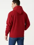 Samuray Ninja Çift Kapşonlu ZIP Fermuarlı Kanguru Çepli Tam Fermuarlı Hoodie Swetshirt - Kırmızı
