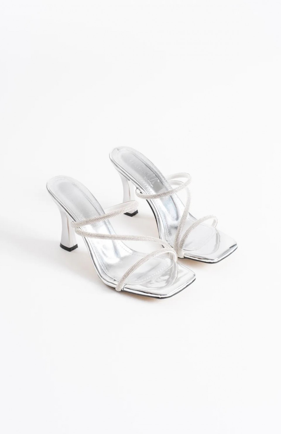 Gümüş Kadın Taşlı Topuklu Terlik TR20MY04F Somersan Giyim | Kadın, Erkek ve Çocuk Moda