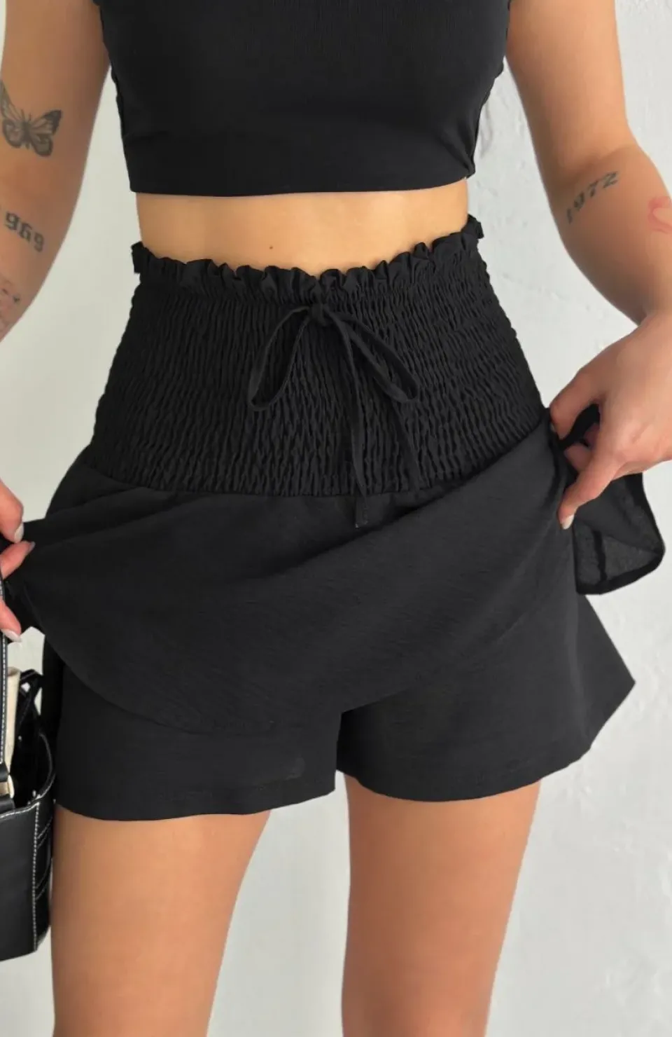Ayrobin Şortlu Etek - Siyah