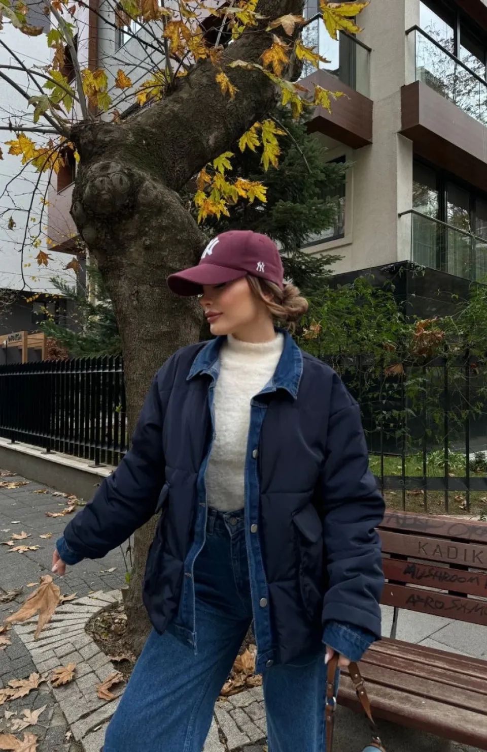 Jeans Detaylı Cıtcıtlı CEKET - Lacivert