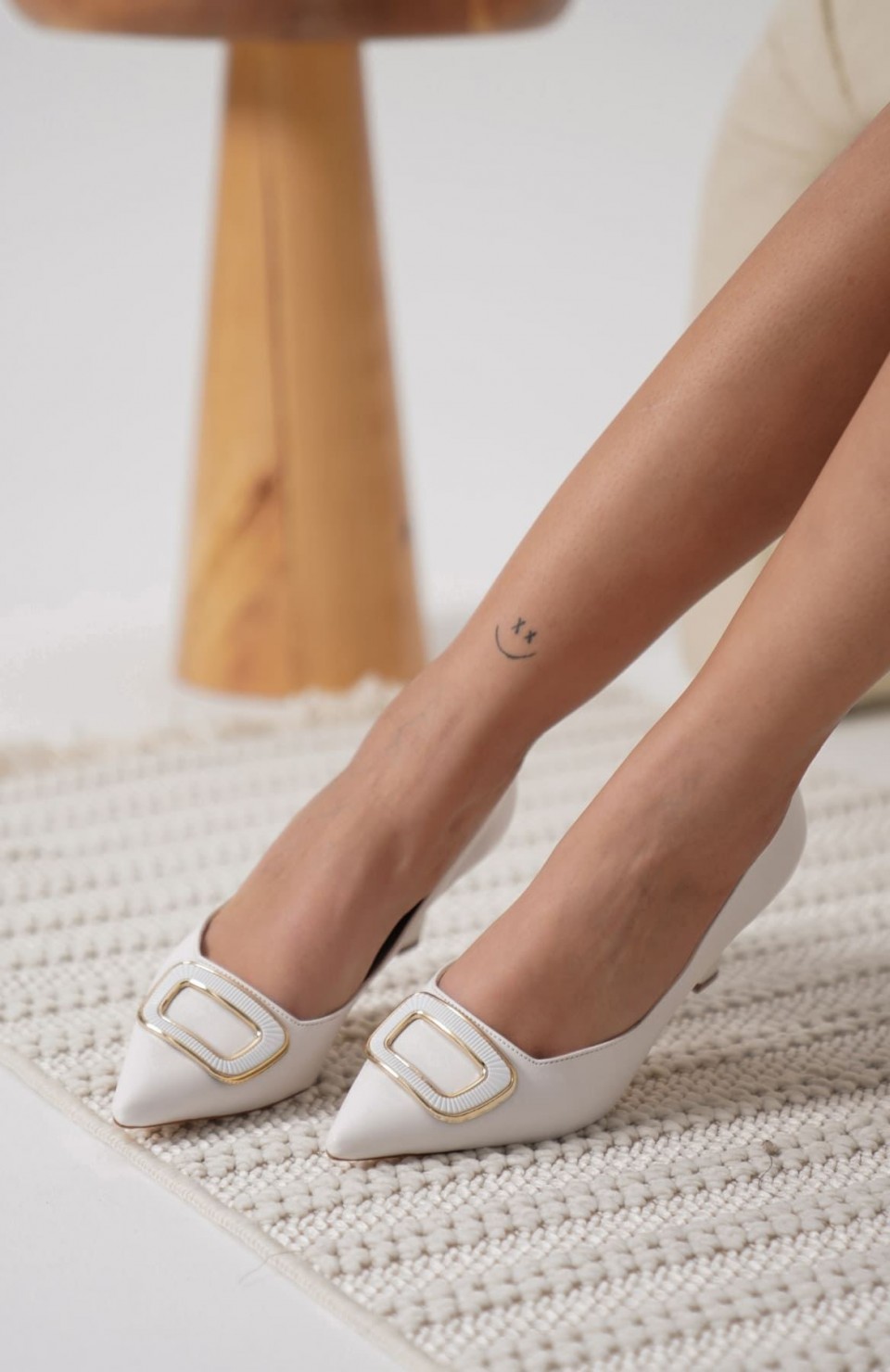 Kadın Beyaz Topuklu Ayakkabı TR12MS07B Somersan Giyim | Kadın, Erkek ve Çocuk Moda