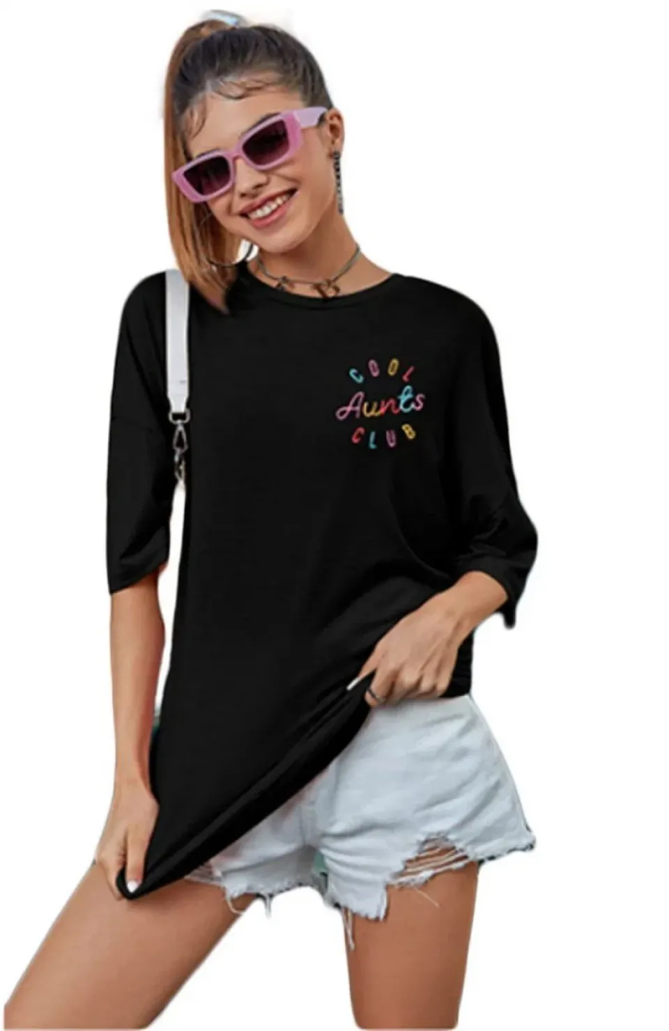 Baskılı Kadın T-shirt - Siyah