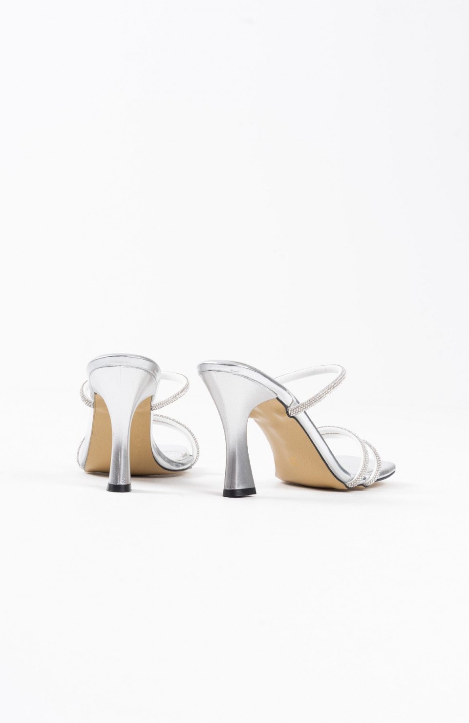 Gümüş Ayna Taşlı Kadın Topuklu Terlik TR20MY01E Somersan Giyim | Kadın, Erkek ve Çocuk Moda