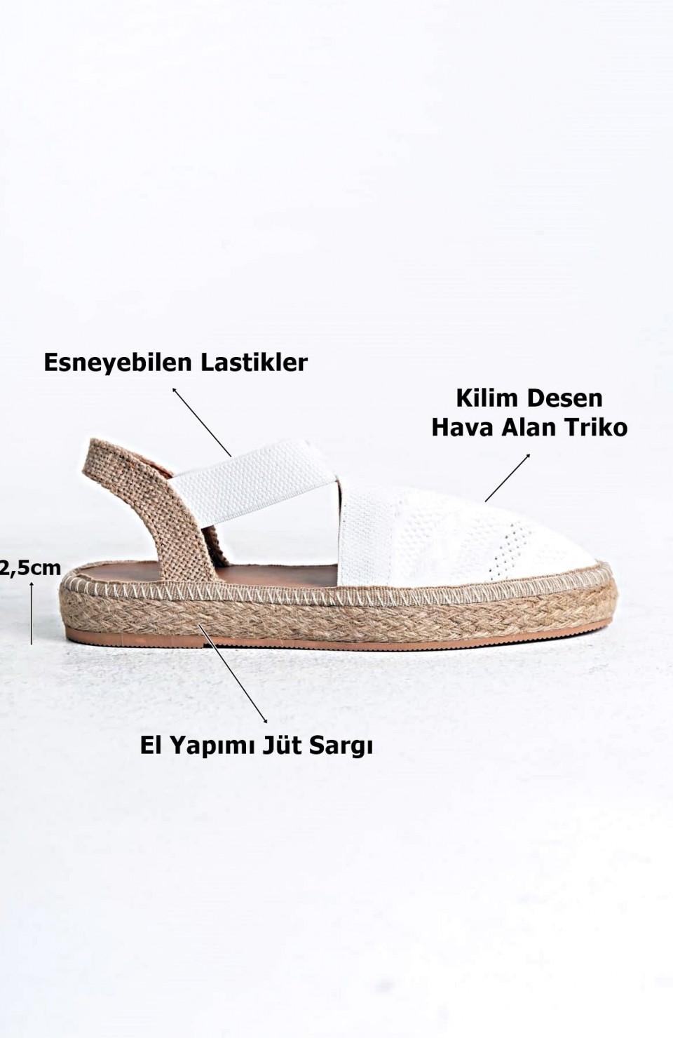 Kadın Beyaz Espadril Ayakkabı TR19MY01B Somersan Giyim | Kadın, Erkek ve Çocuk Moda