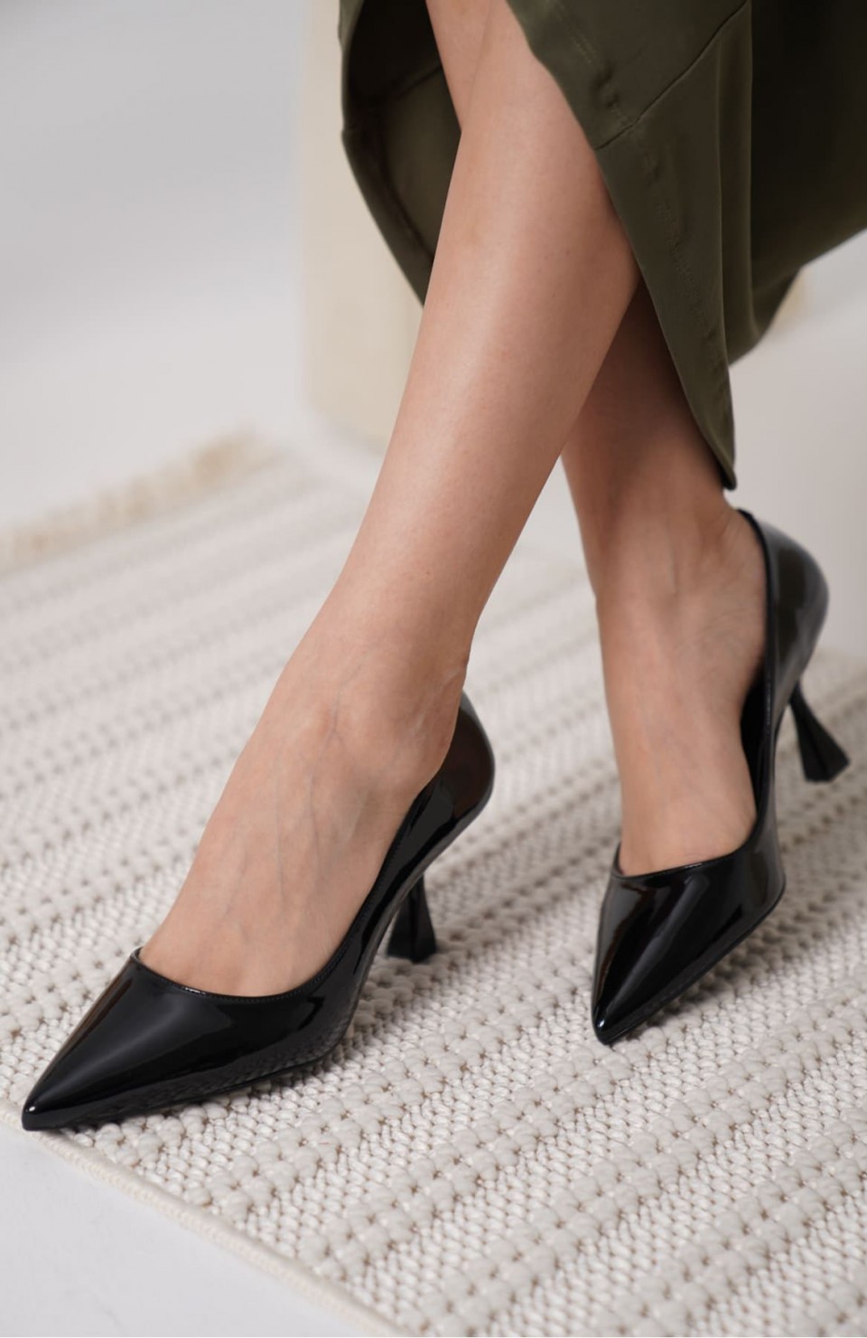 Siyah Rugan Kadın Stiletto TR18MS01A Somersan Giyim | Kadın, Erkek ve Çocuk Moda